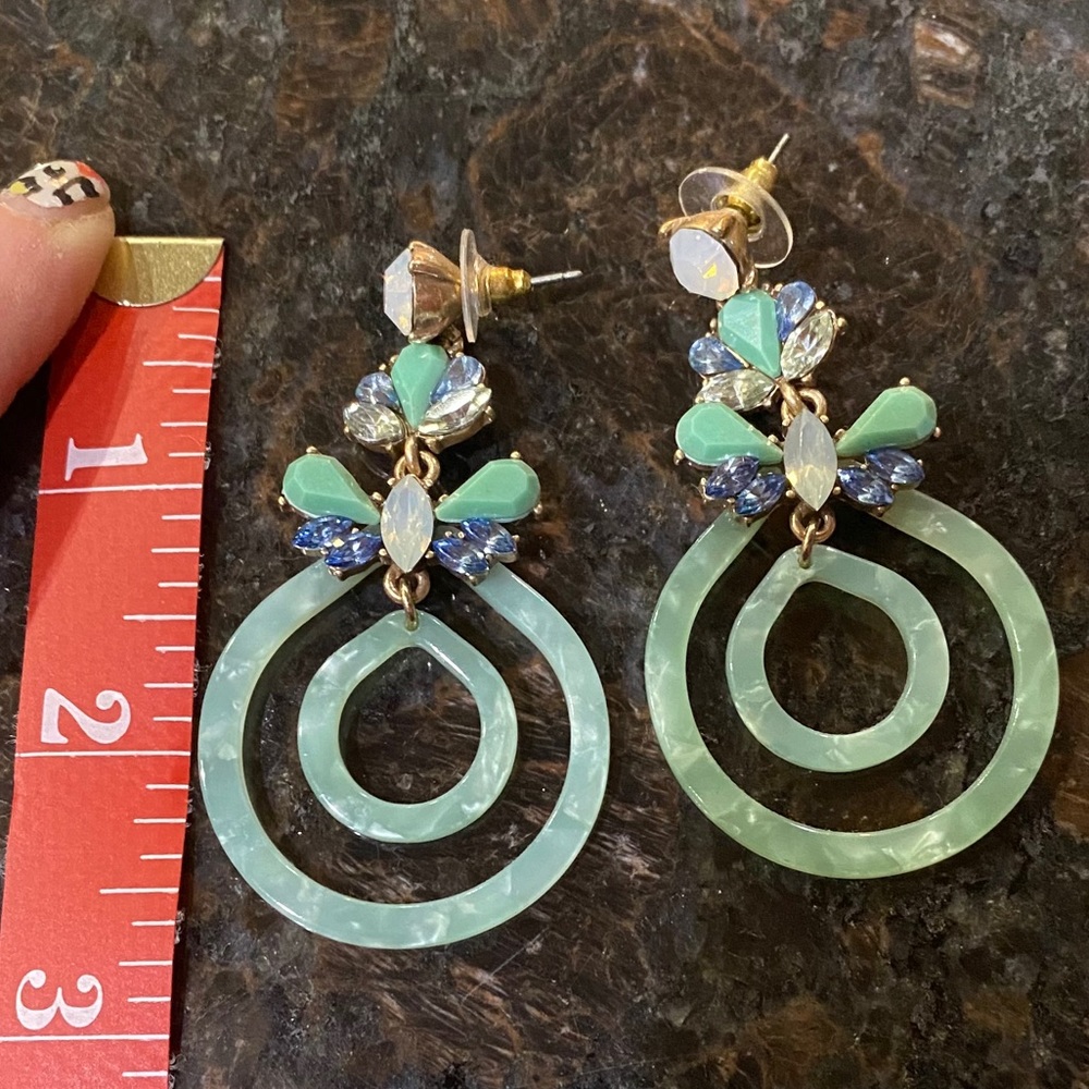 Multi Color Jewel Earrings - Picture 2 of 3